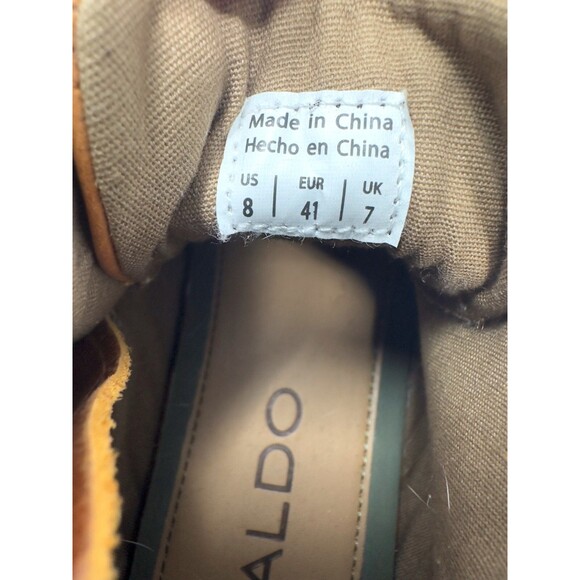 Aldo Men’s high top Brown Leather Sneakers shoes men size 8 / EU41/ UK 7 - Picture 7 of 8